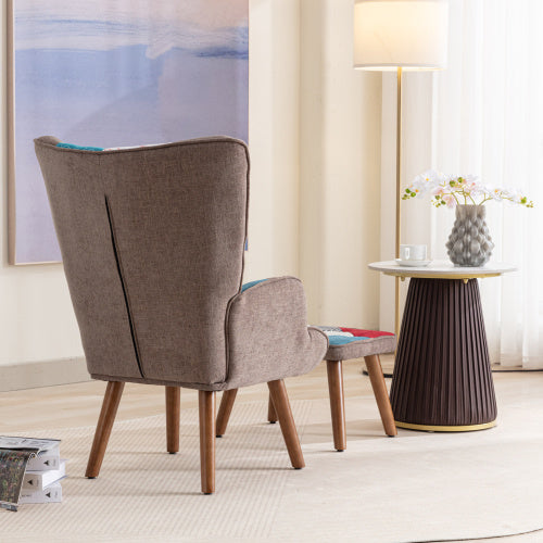 Multi-colour Lounge Chair With Footrest, Backrest And Cushion, Living Room Lounge Chair Combination