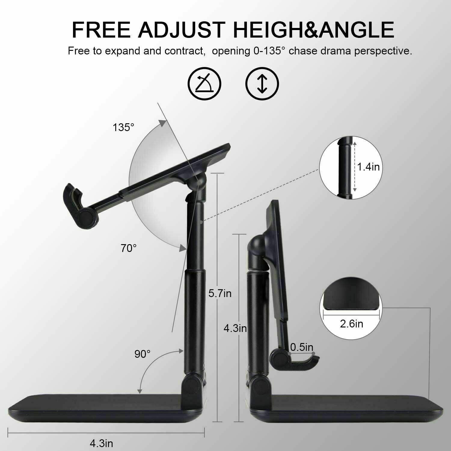 Cell Phone Stand Tablet Mount Fordable Desktop Holder Cradle Dock Mobile Phone Phone Holder Stand, Desktop Cell Phone Holder For IPad Tablet Desk Holder