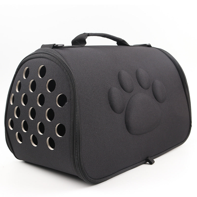 Outgoing Foldable Pet Backpack Solid Color Footprint EVA Pet Folding Bag Dog Outgoing Shoulder Bag