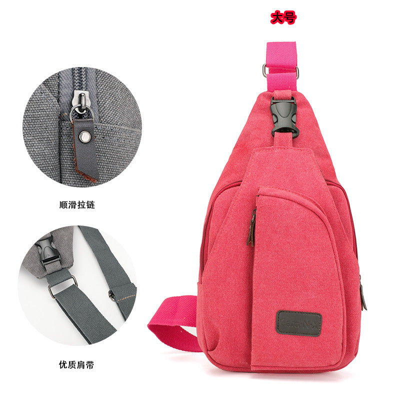 Factory direct Korean casual men's chest bag sports canvas men's bag small bag multi-function outdoor small bag tide