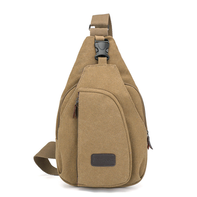 Factory direct Korean casual men's chest bag sports canvas men's bag small bag multi-function outdoor small bag tide