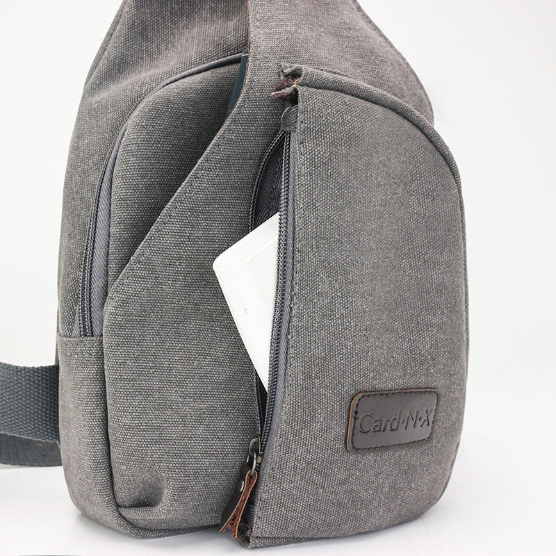 Factory direct Korean casual men's chest bag sports canvas men's bag small bag multi-function outdoor small bag tide