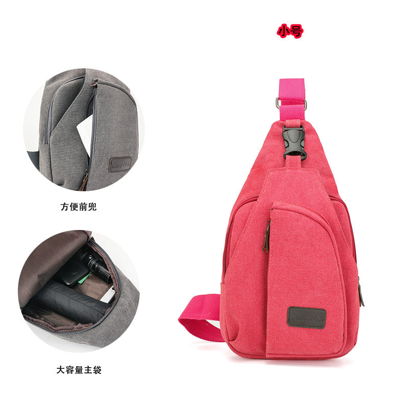 Factory direct Korean casual men's chest bag sports canvas men's bag small bag multi-function outdoor small bag tide
