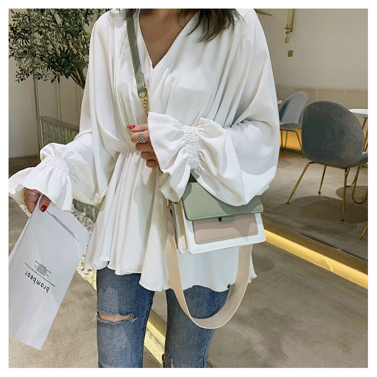 Sen small bag women 2019 summer new ins matcha green small square bag simple chain shoulder messenger bag