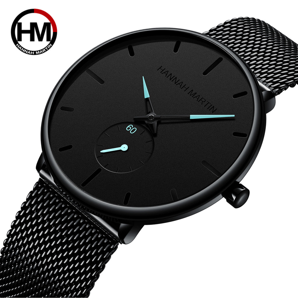 Watches Amazon explosion black waterproof watch Hot personality fashion popular student men's quartz watch