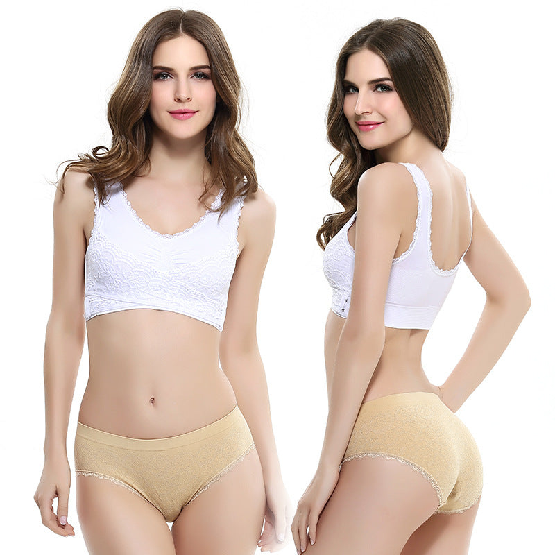 Front cross side buckle lace side without rim sports bra Super gather adjustment type support chest yoga running vest