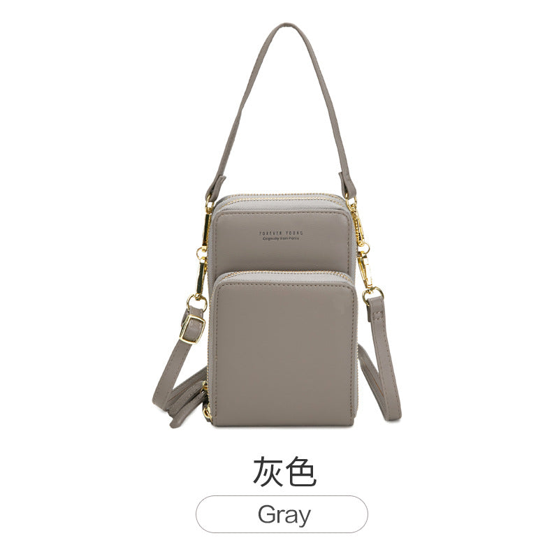 Shoulder bag Guangzhou bag Korean fashion large-capacity diagonal bag solid color multi-function mobile phone bag female Messenger 2019