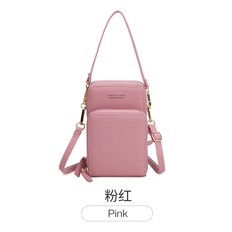 Shoulder bag Guangzhou bag Korean fashion large-capacity diagonal bag solid color multi-function mobile phone bag female Messenger 2019