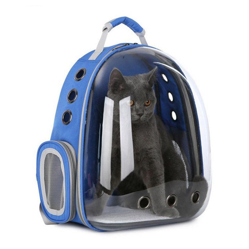 Solid color transparent pet bag cat bag out portable bag pet backpack pet space capsule wholesale cat supplies