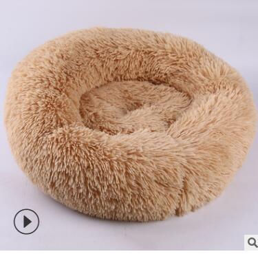 Round plush warm pet nest