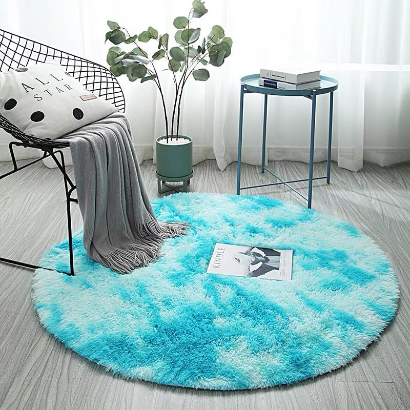 ins Nordic tie-dye gradient carpet factory direct round hanging basket chair tent mat living room floor mat can be customized