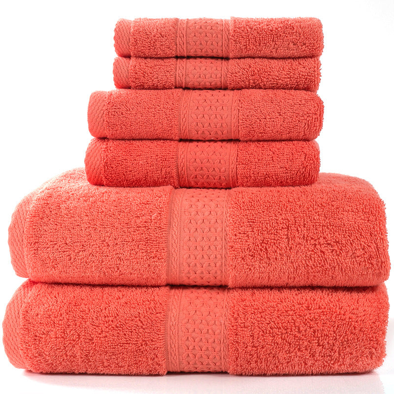 Pure cotton towel absorbent bath towel soft square towel combed three-piece 6-piece set towel set 3pcs set free shipping