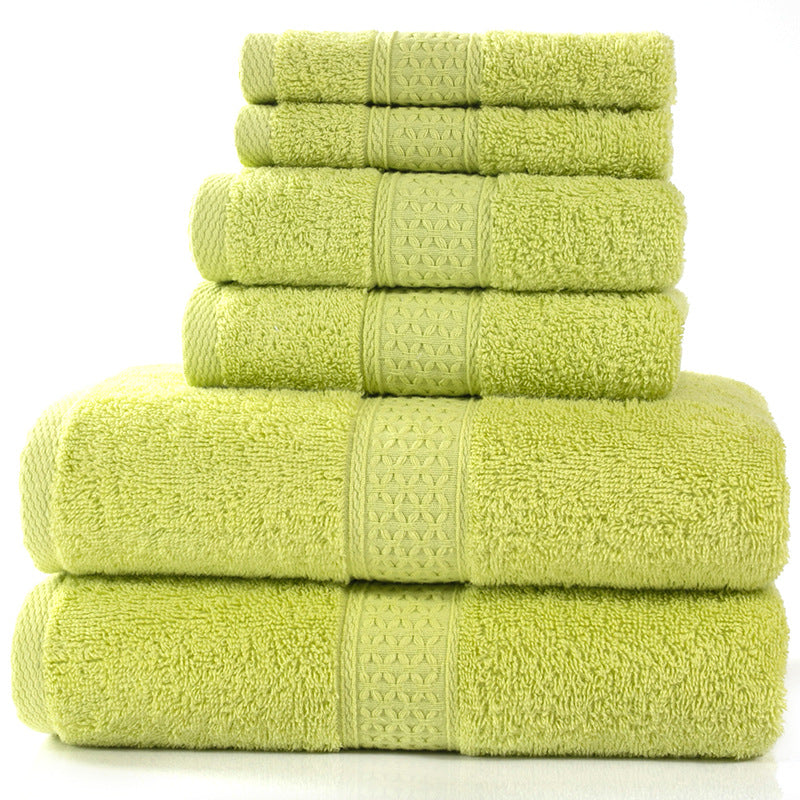 Pure cotton towel absorbent bath towel soft square towel combed three-piece 6-piece set towel set 3pcs set free shipping