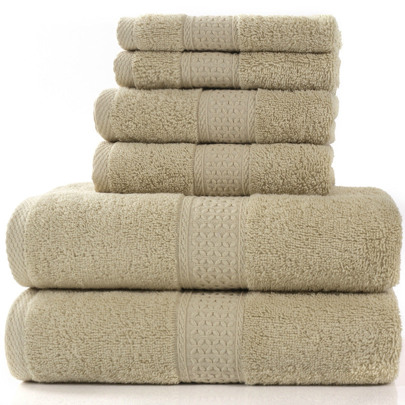 Pure cotton towel absorbent bath towel soft square towel combed three-piece 6-piece set towel set 3pcs set free shipping