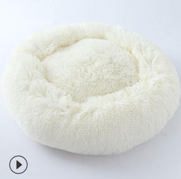 Round plush warm pet nest