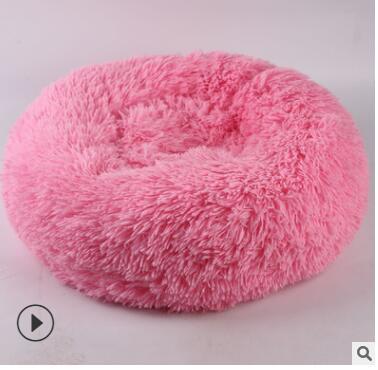 Round plush warm pet nest