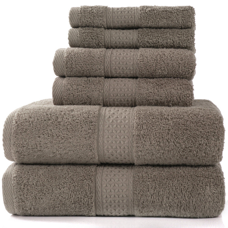Pure cotton towel absorbent bath towel soft square towel combed three-piece 6-piece set towel set 3pcs set free shipping