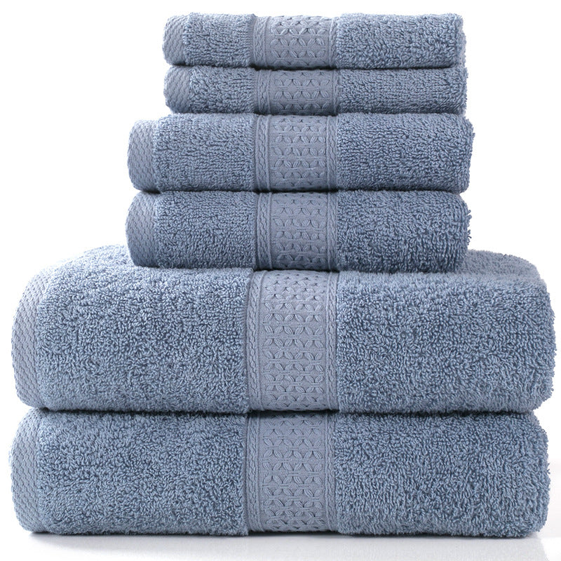 Pure cotton towel absorbent bath towel soft square towel combed three-piece 6-piece set towel set 3pcs set free shipping
