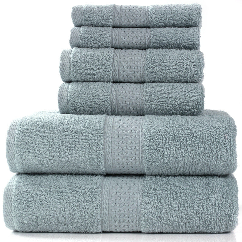 Pure cotton towel absorbent bath towel soft square towel combed three-piece 6-piece set towel set 3pcs set free shipping