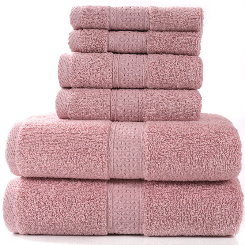 Pure cotton towel absorbent bath towel soft square towel combed three-piece 6-piece set towel set 3pcs set free shipping