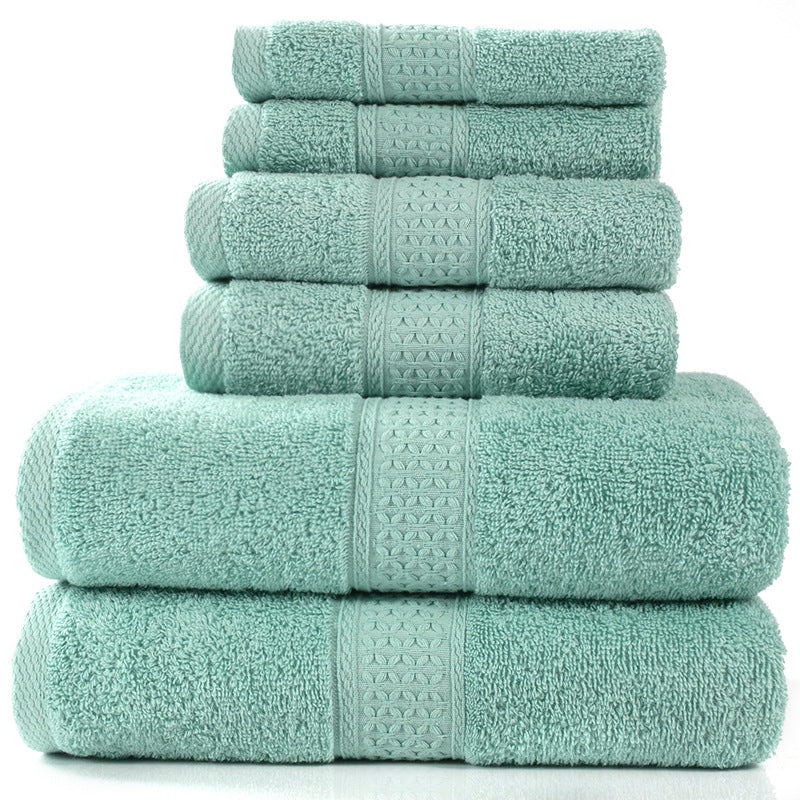 Pure cotton towel absorbent bath towel soft square towel combed three-piece 6-piece set towel set 3pcs set free shipping