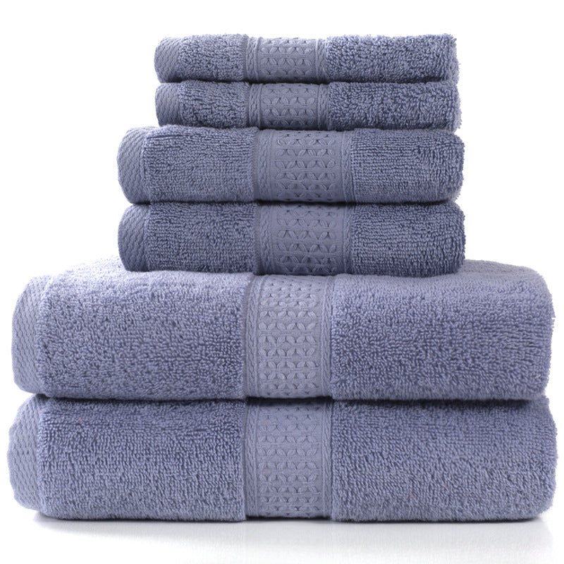 Pure cotton towel absorbent bath towel soft square towel combed three-piece 6-piece set towel set 3pcs set free shipping