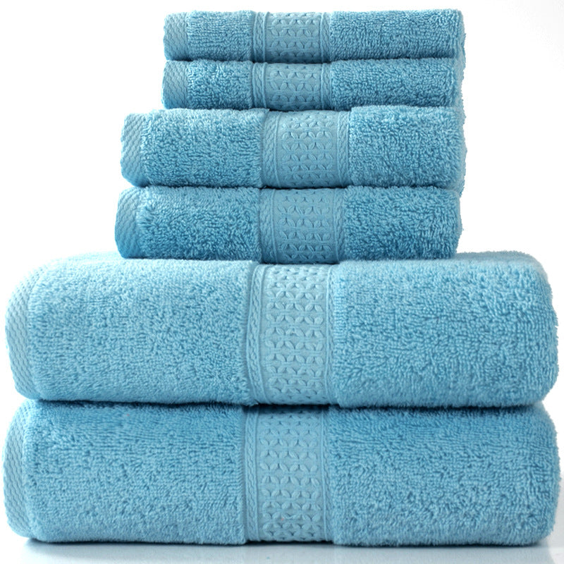 Pure cotton towel absorbent bath towel soft square towel combed three-piece 6-piece set towel set 3pcs set free shipping