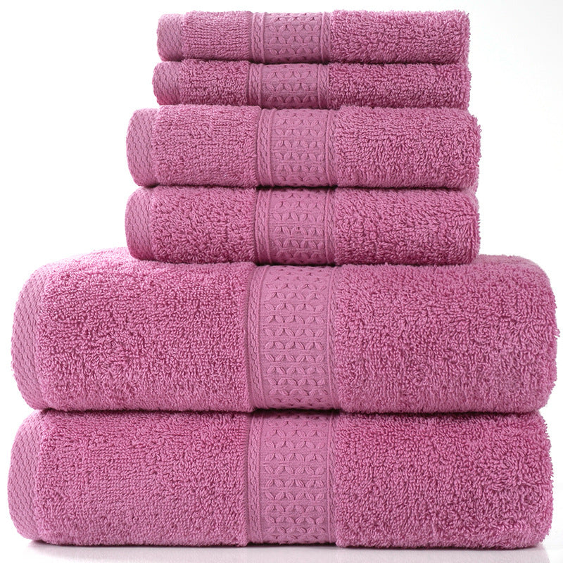 Pure cotton towel absorbent bath towel soft square towel combed three-piece 6-piece set towel set 3pcs set free shipping