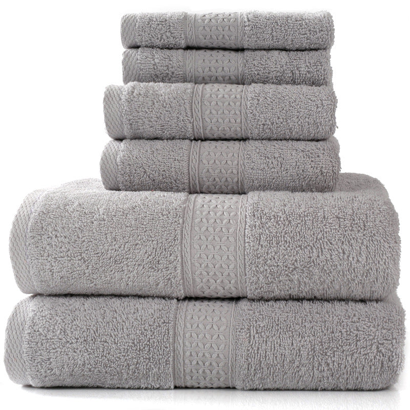 Pure cotton towel absorbent bath towel soft square towel combed three-piece 6-piece set towel set 3pcs set free shipping