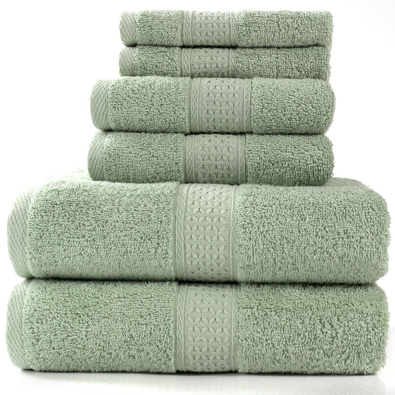 Pure cotton towel absorbent bath towel soft square towel combed three-piece 6-piece set towel set 3pcs set free shipping