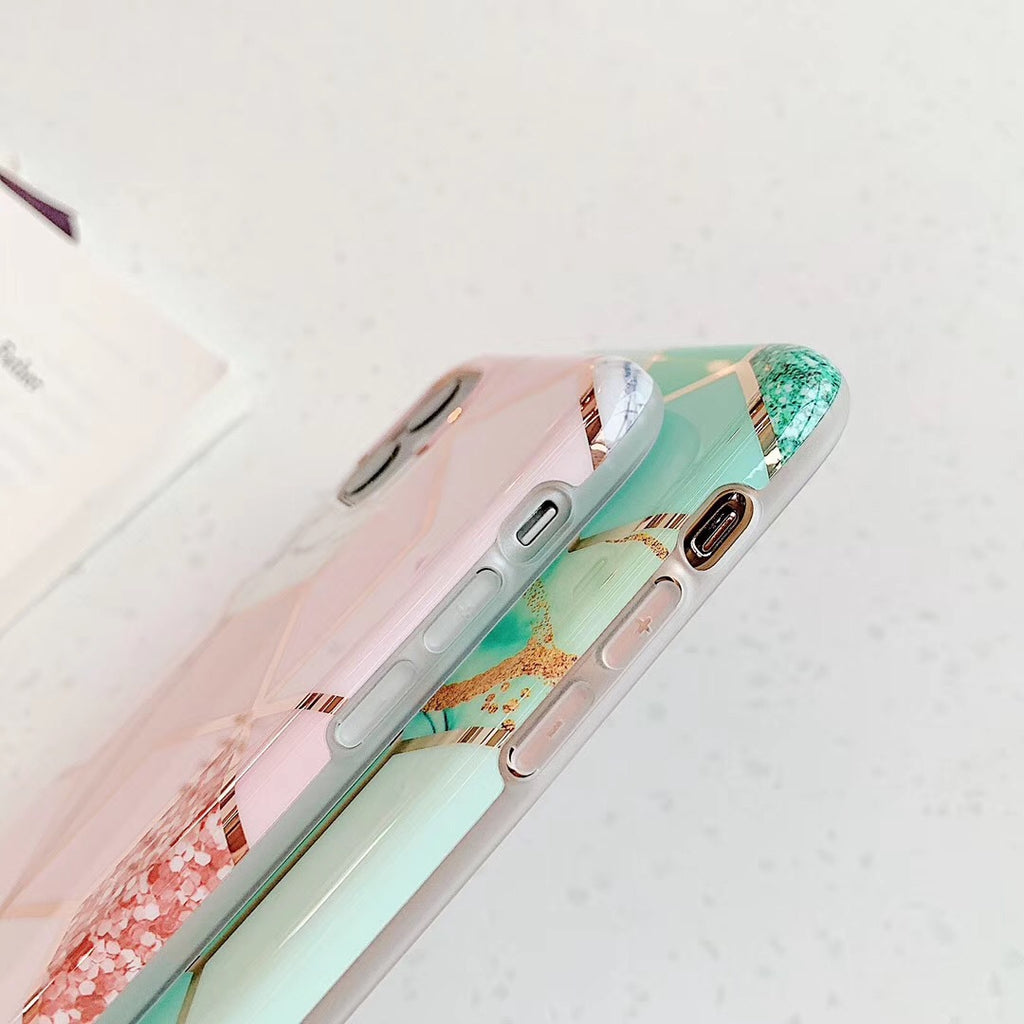 Plating Marble Case For iphone XS XR X 7 8 6 S 6S Plus Back Cover IMD Silicone Phone Coque For iPhone 11 Pro Max Shell