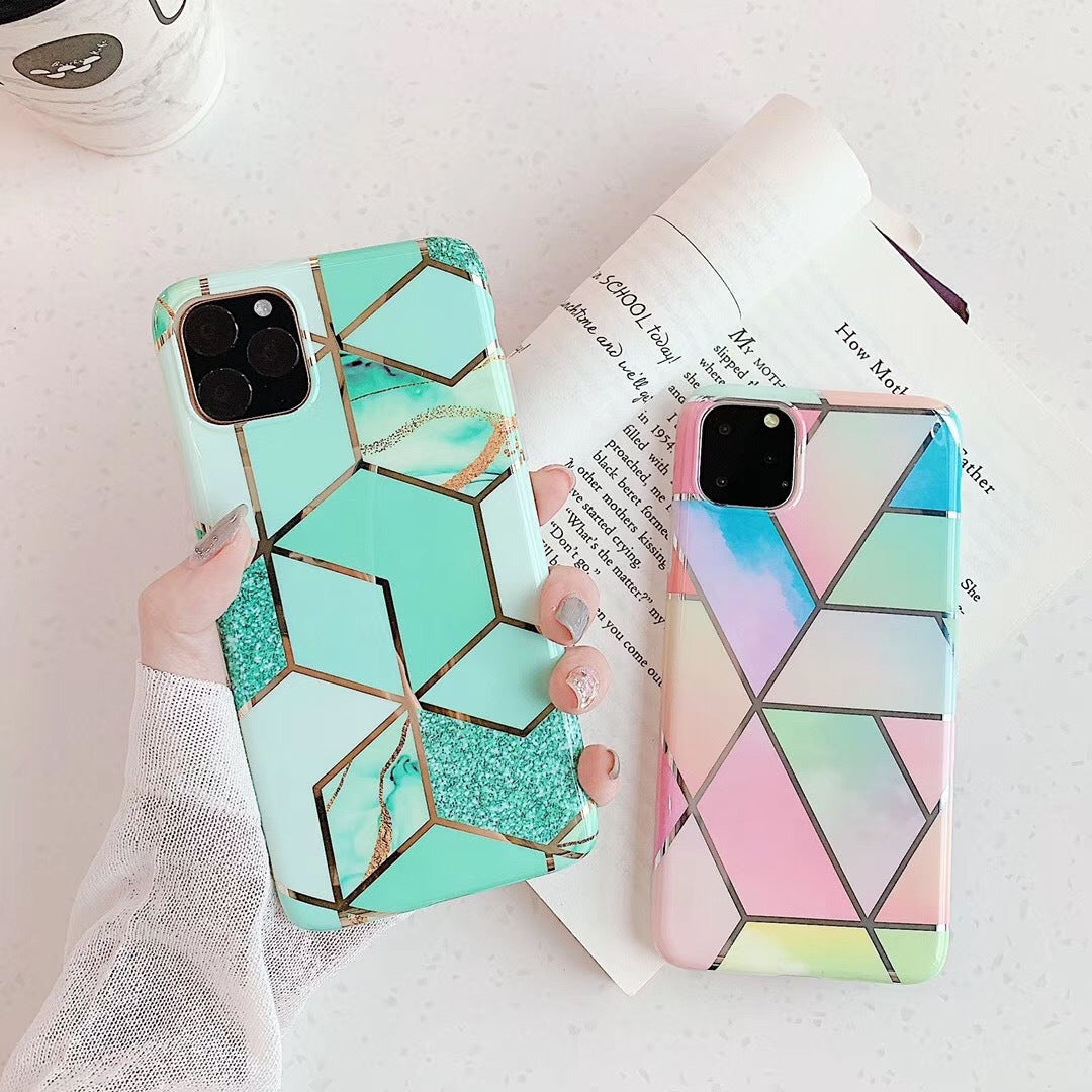 Plating Marble Case For iphone XS XR X 7 8 6 S 6S Plus Back Cover IMD Silicone Phone Coque For iPhone 11 Pro Max Shell