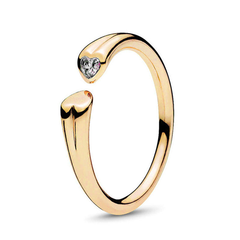 Panjia explosion ring female rose gold new crown round ring ring factory direct sales