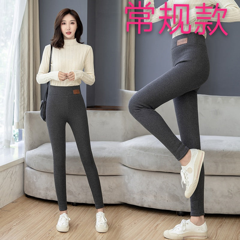 Black warm pants winter skinny thick velvet wool fleece girls leggings women Trousers Lambskin Cashmere Pants For Women leggings
