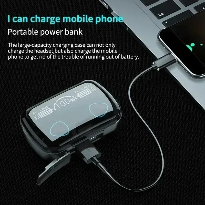 New Product Private Model Wireless Bluetooth Earphones TWS Large Screen Intelligent Digital Display In Ear Breathing Light