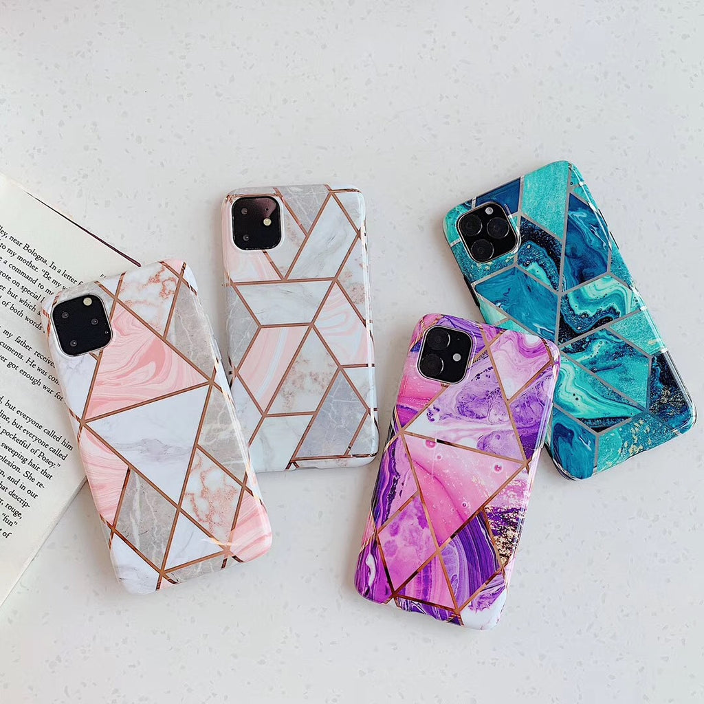 Plating Marble Case For iphone XS XR X 7 8 6 S 6S Plus Back Cover IMD Silicone Phone Coque For iPhone 11 Pro Max Shell