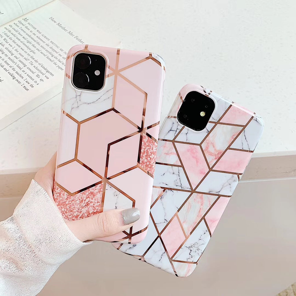 Plating Marble Case For iphone XS XR X 7 8 6 S 6S Plus Back Cover IMD Silicone Phone Coque For iPhone 11 Pro Max Shell