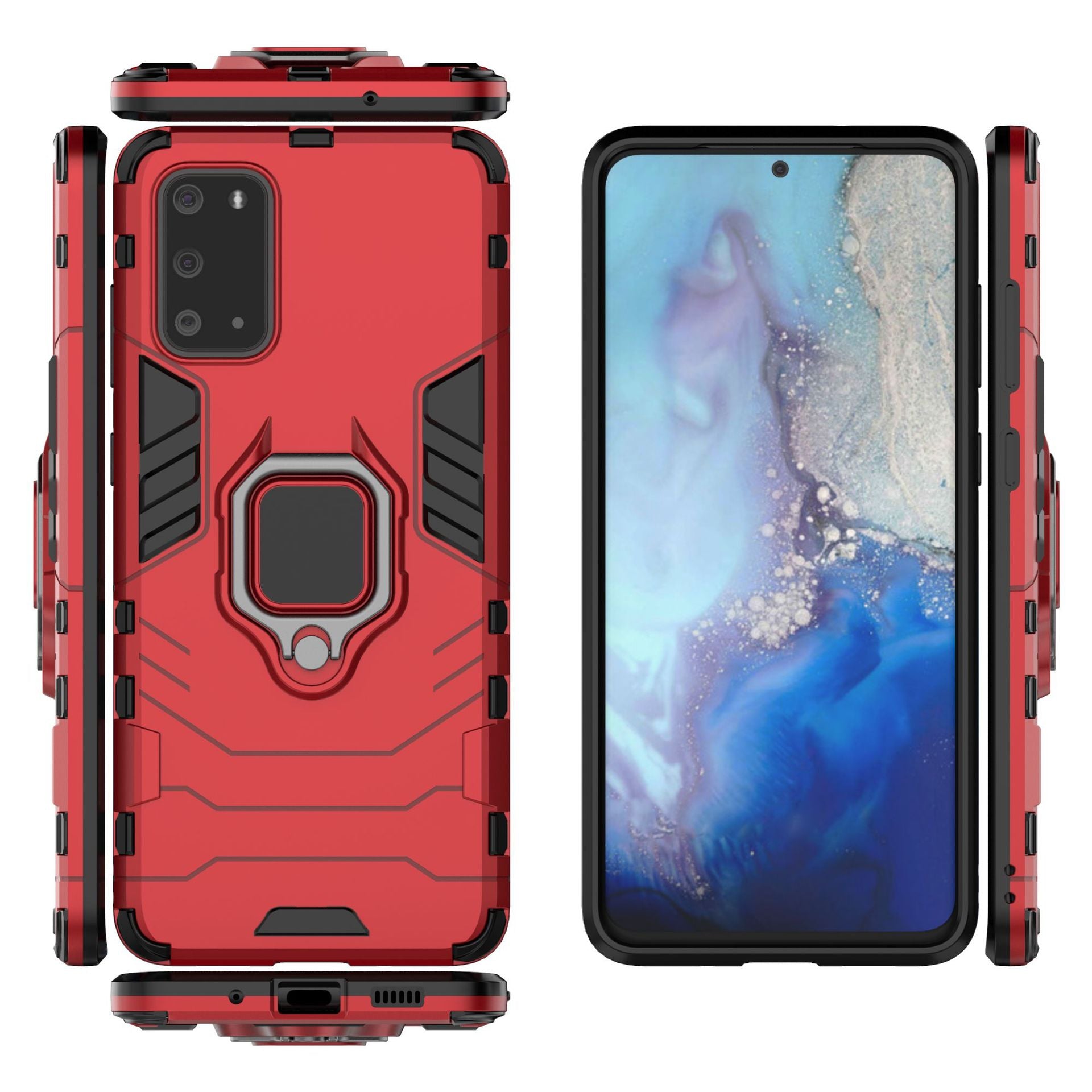 Samsung S20PLUS Ring Iron Man mobile phone case GalaxyS20PLUS car bracket mobile phone case