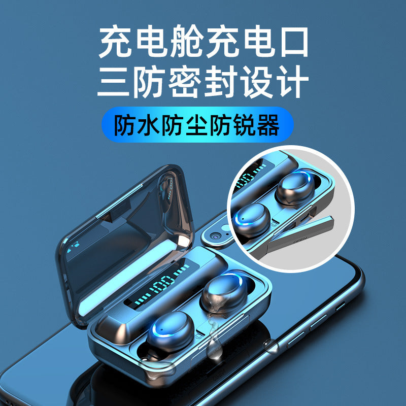 Private model new F9 wireless binaural sports mini digital display touch TWS Bluetooth headset 5.0 factory direct sales F9-5