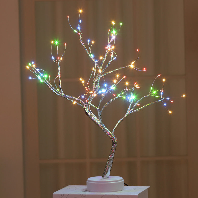 Explosive Amazon creative led pearl tree lamp gypsophila touch gift bedroom Christmas decoration night light