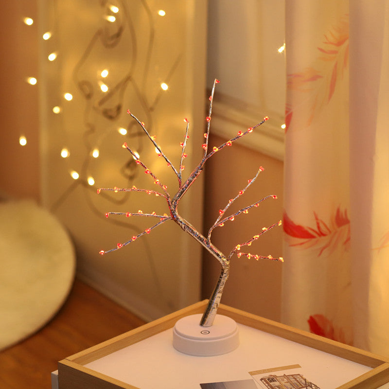 Explosive Amazon creative led pearl tree lamp gypsophila touch gift bedroom Christmas decoration night light