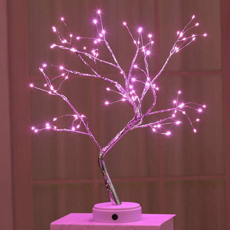Explosive Amazon creative led pearl tree lamp gypsophila touch gift bedroom Christmas decoration night light