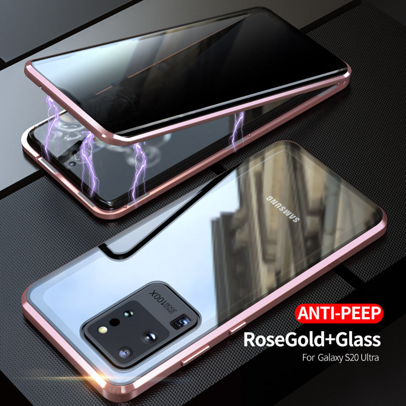 Suitable for Samsung S20ultra anti-peeping Magneto phone case Samsung S20P double-sided glass metal protective sleeve
