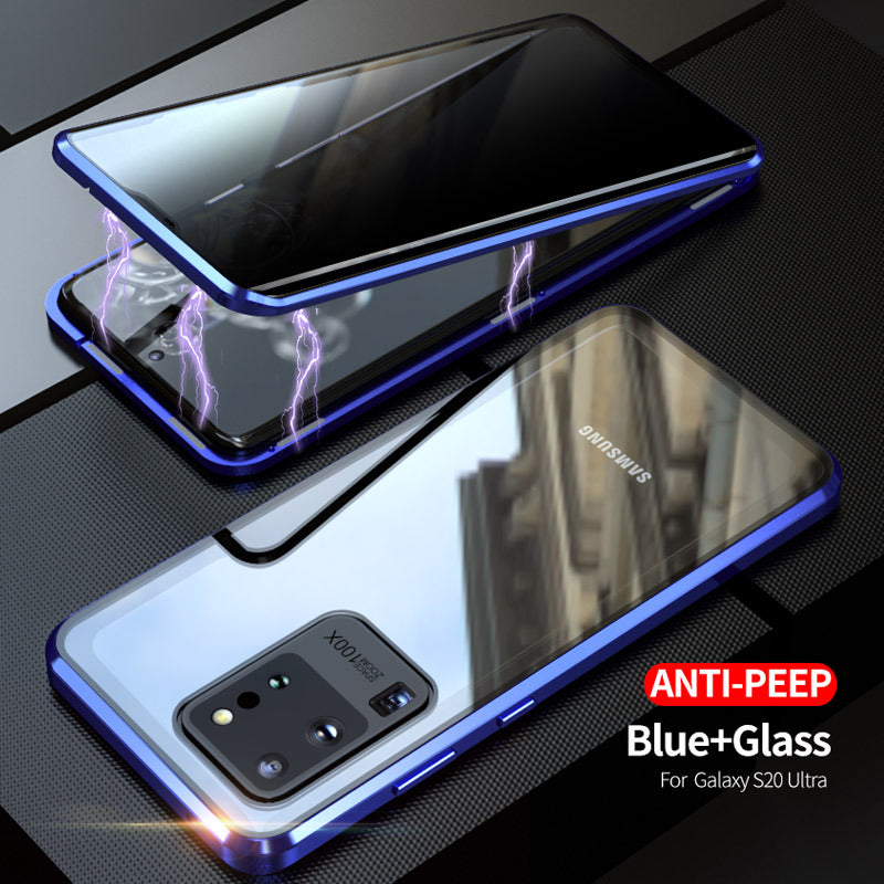 Suitable for Samsung S20ultra anti-peeping Magneto phone case Samsung S20P double-sided glass metal protective sleeve