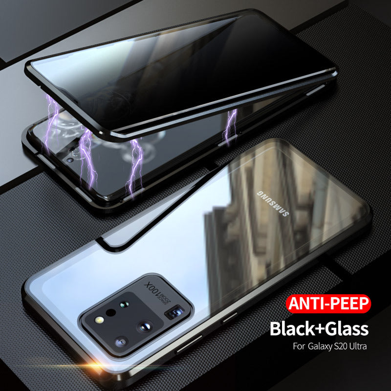 Suitable for Samsung S20ultra anti-peeping Magneto phone case Samsung S20P double-sided glass metal protective sleeve