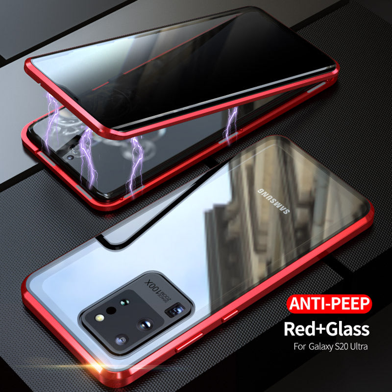 Suitable for Samsung S20ultra anti-peeping Magneto phone case Samsung S20P double-sided glass metal protective sleeve