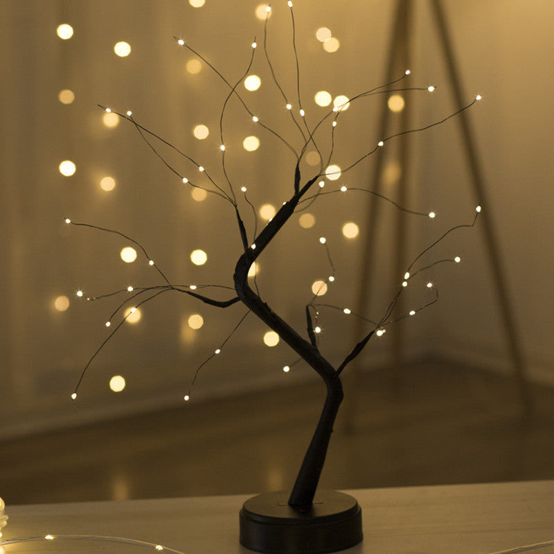 Explosive Amazon creative led pearl tree lamp gypsophila touch gift bedroom Christmas decoration night light