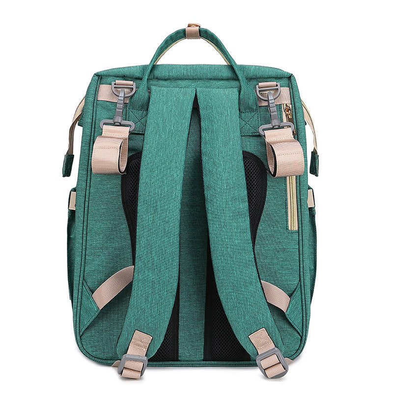 New fashion large-capacity mummy bag multi-function mother and baby bag out foldable shoulder mummy bag crib