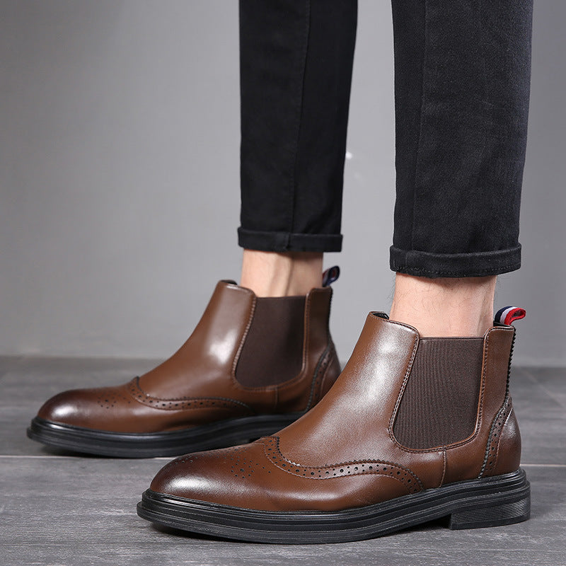 Large size cross-border pointed Chelsea boots British sets of leather boots business men's boots one generation model S08-A