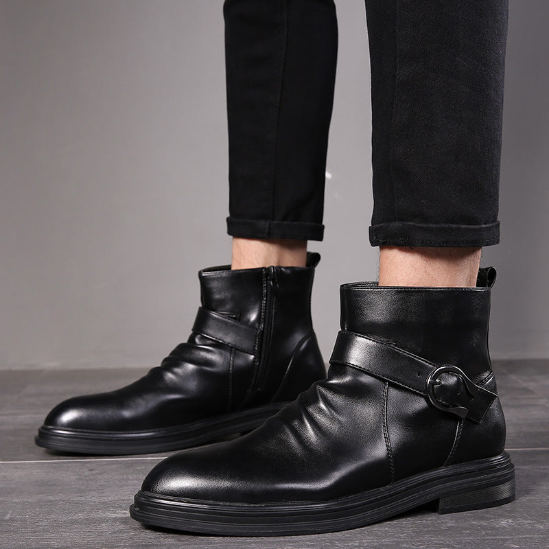 Large size cross-border pointed Chelsea boots British sets of leather boots business men's boots one generation model S08-A